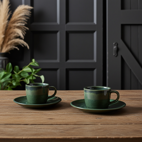 Piattino in porcellana verde acqua per tazza da caffè espresso - 11,5 cm