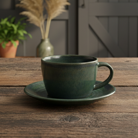 Tazza da caffè in porcellana verde acqua - 220 ml