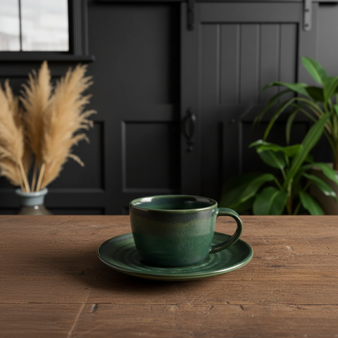 Tazza da caffè in porcellana verde acqua - 220 ml