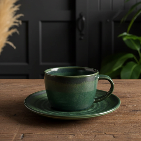 Tazza da caffè in porcellana verde acqua - 220 ml