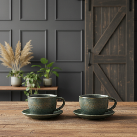 Porcelain Aqua Green Coffee Cup - 285ml