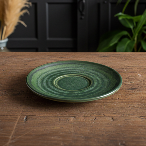Piattino in porcellana verde acqua per tazza da caffè espresso - 11,5 cm