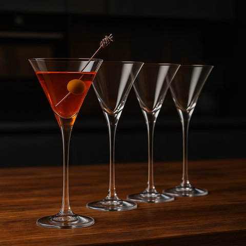Set of 4 - Slimline Martini Glasses