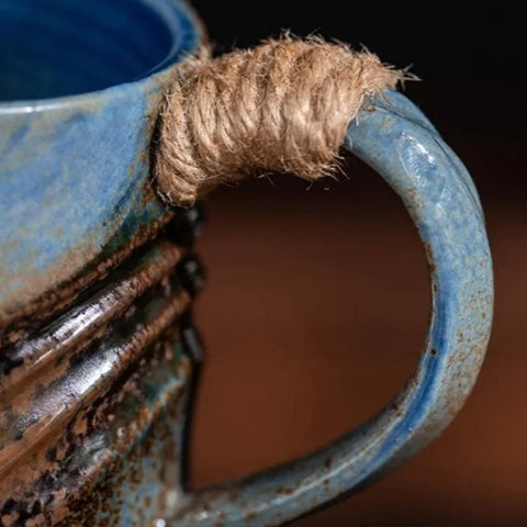 أكواب قهوة حلزونية بتصميم محيطي مع مقبض حبل