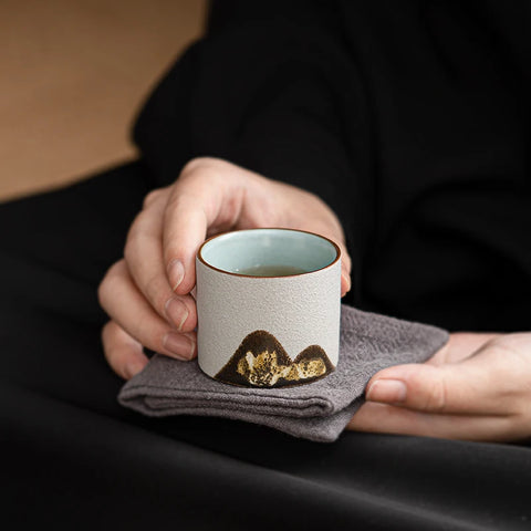 Set regalo di 6 tazze da caffè espresso rustiche fatte a mano