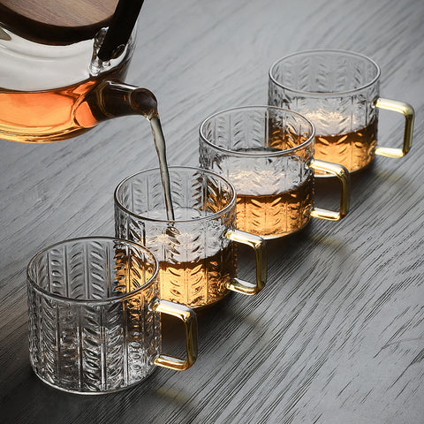 Elegantes tazas de cristal para espresso
