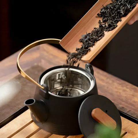 طقم شاي معاصر من الفخار الحجري مكون من 8 قطع