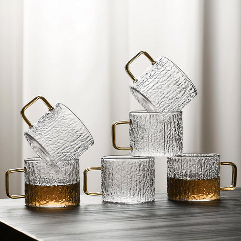 Elegantes tazas de cristal para espresso