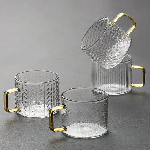 Elegantes tazas de cristal para espresso