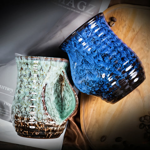 Tazas de café abstractas de cerámica grandes