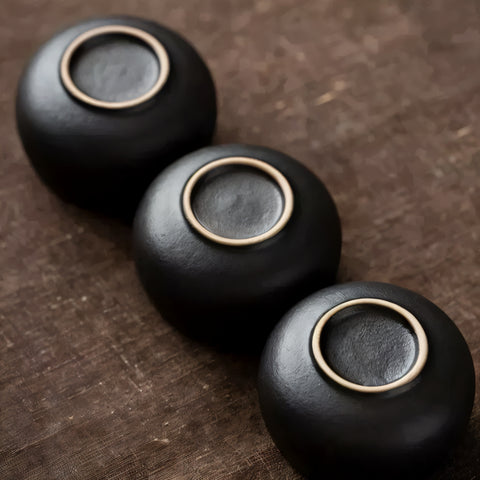 طقم شاي معاصر من الفخار الحجري مكون من 8 قطع