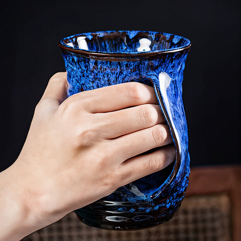 Tazas de café abstractas de cerámica grandes