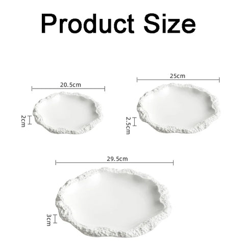 Rugged White Ceramic Plate