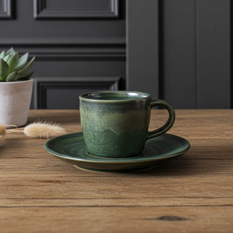 Tazzina da caffè espresso in porcellana verde acqua - 85 ml