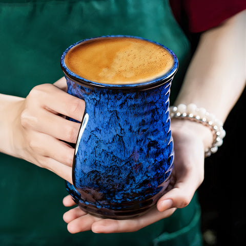 Tazas de café abstractas de cerámica grandes