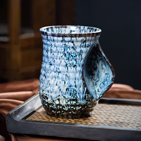 Tazas de café abstractas de cerámica grandes