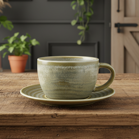 Tazza da caffè in porcellana opaca verde chiaro - 220 ml