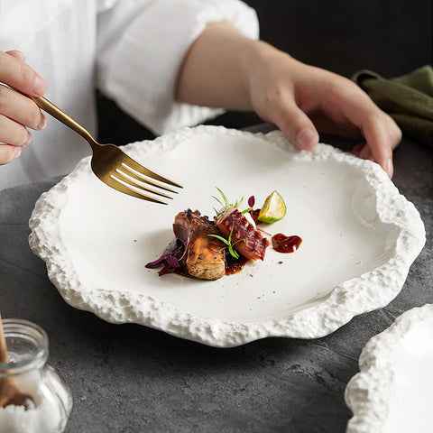 Rugged White Ceramic Plate