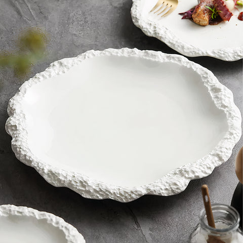 Rugged White Ceramic Plate