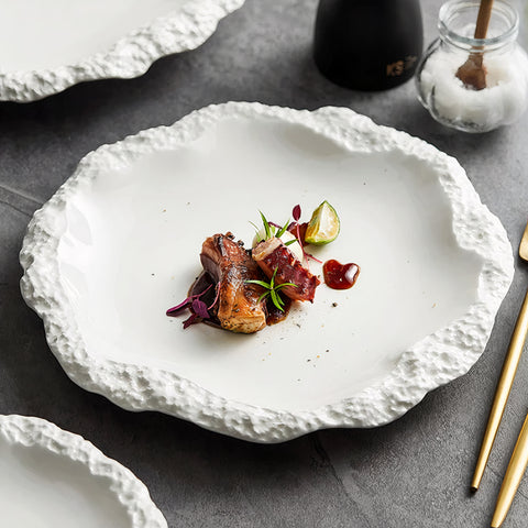 Rugged White Ceramic Plate