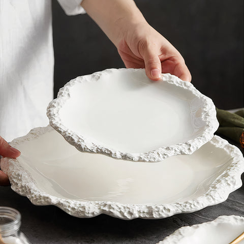 Rugged White Ceramic Plate