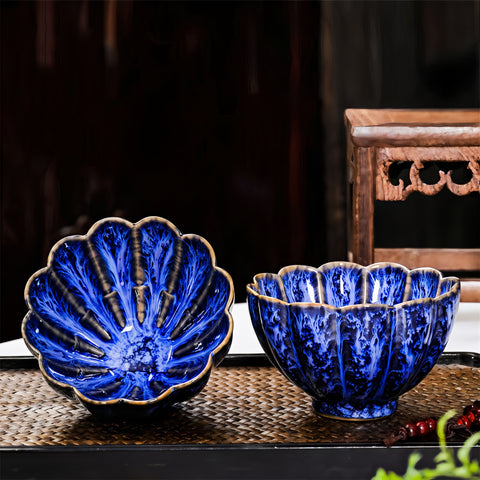 مجموعة شل - أكواب شاي فاخرة مصنوعة يدويًا