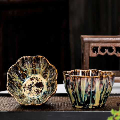 مجموعة شل - أكواب شاي فاخرة مصنوعة يدويًا