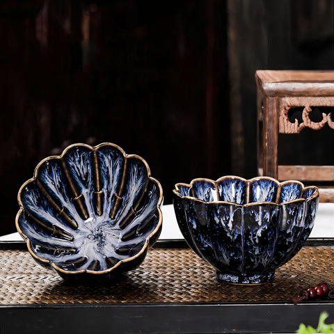 مجموعة شل - أكواب شاي فاخرة مصنوعة يدويًا