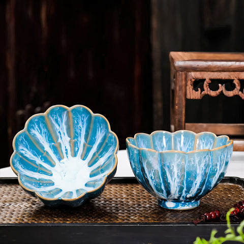 مجموعة شل - أكواب شاي فاخرة مصنوعة يدويًا