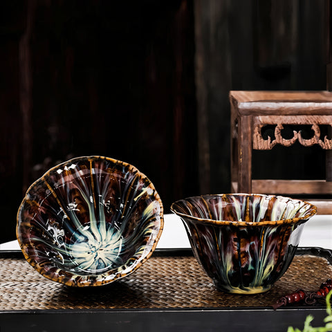 مجموعة شل - أكواب شاي فاخرة مصنوعة يدويًا