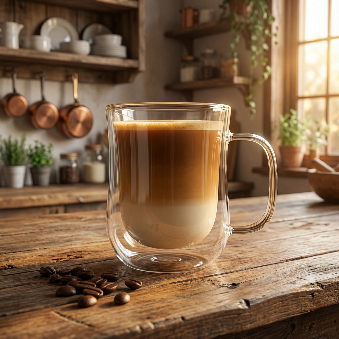 Tazas de café de vidrio de doble pared