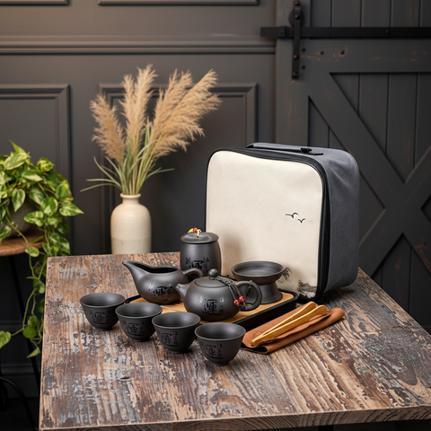 طقم شاي ياباني عتيق مكون من 10 قطع