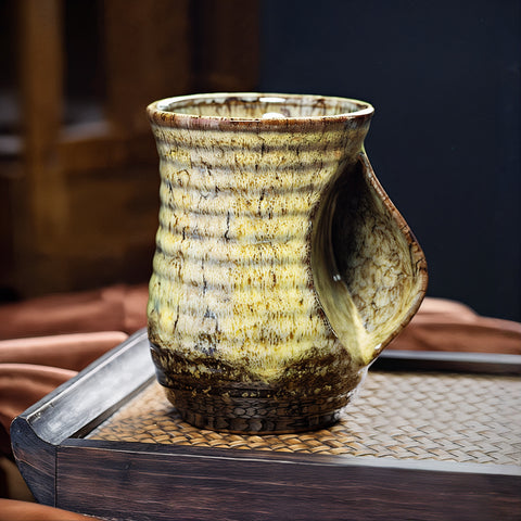 Tazas de café abstractas de cerámica grandes