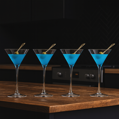 Set of 4 - Slimline Martini Glasses