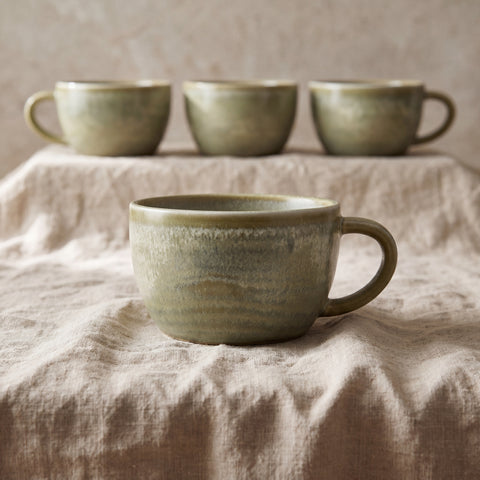 Tazza da caffè in porcellana opaca verde chiaro - 220 ml