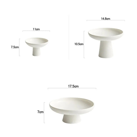 Footed White Serving Bowls