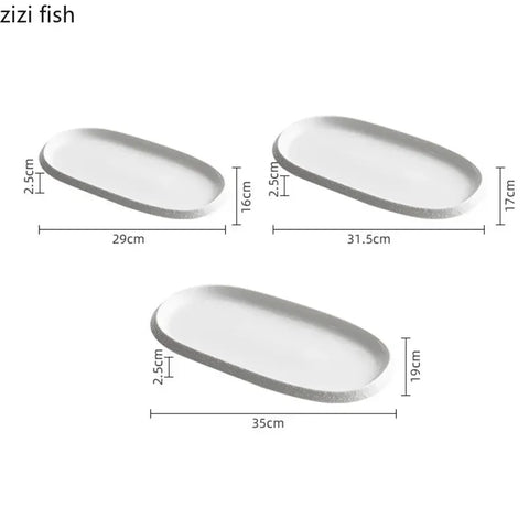 Stone-Edge Oval Serving Plates