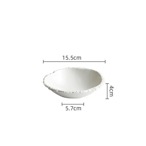 Set di 4 ciotole bianche con texture effetto roccia