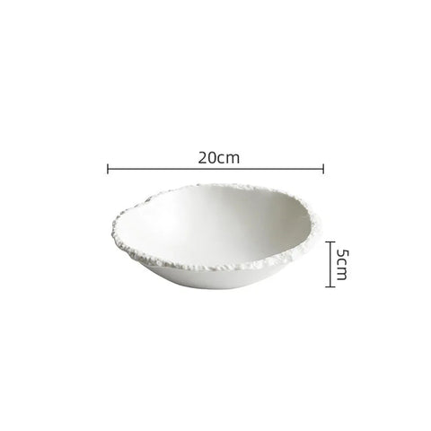 Set di 4 ciotole bianche con texture effetto roccia