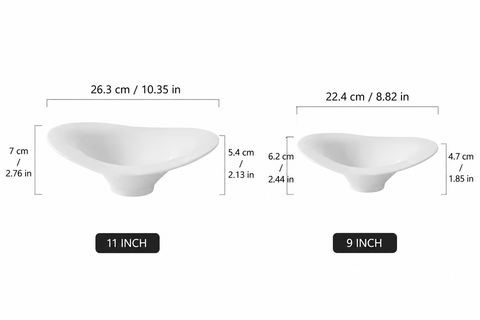 Set di 4 ciotole da portata profonde bianche