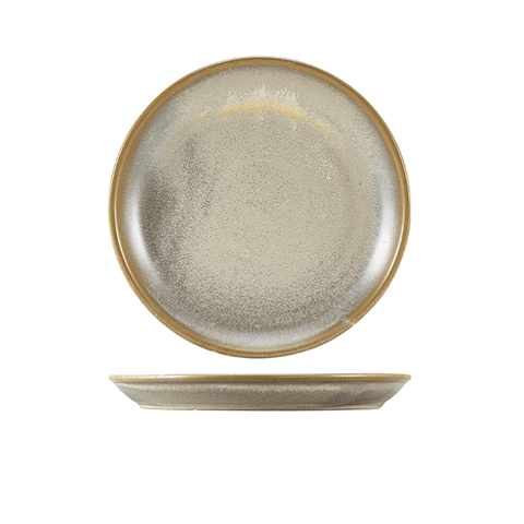 Piatto da cocktail Terra in porcellana grigio opaco, 19 cm | Confezione da 6