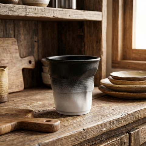 Tazzine da caffè espresso contemporanee schiacciate