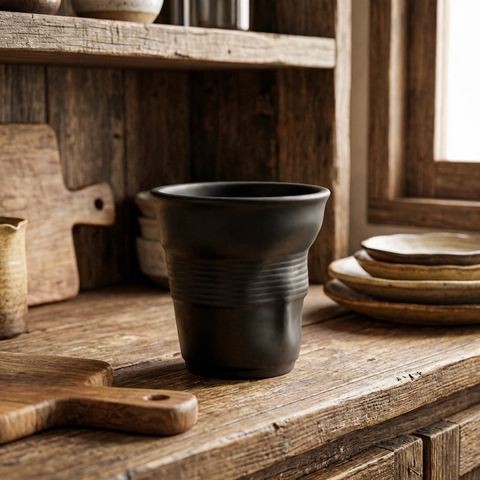 Tazzine da caffè espresso contemporanee schiacciate