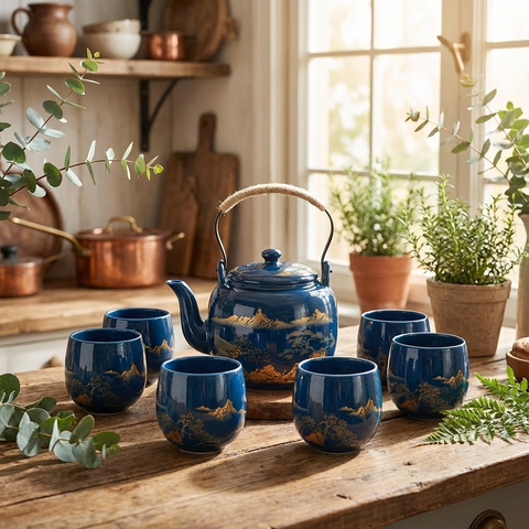 Golden Horizon Ceramic Tea Set