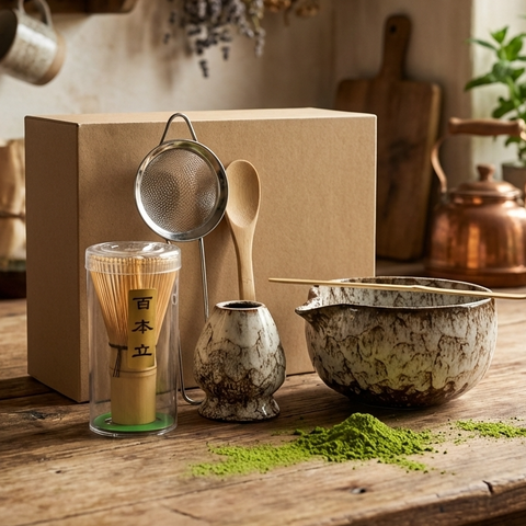 Rustic Marble Matcha Tea Set