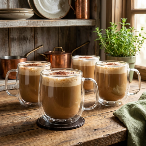 Tazas de café de vidrio de doble pared