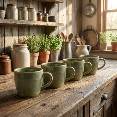 Taza de espresso de porcelana verde claro mate - 85 ml