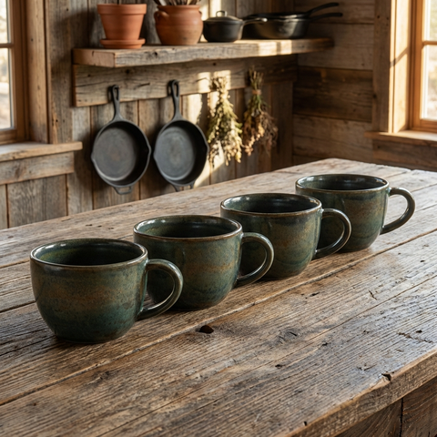 Tazza da caffè in porcellana verde acqua - 285 ml