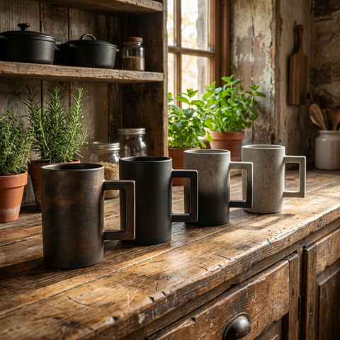 Vintage Industrial Coffee Cups