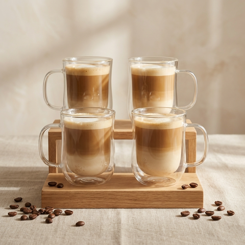 Tazas de café de vidrio de doble pared